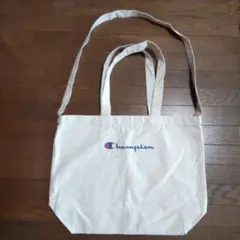 Champion トートバッグ ベージュ 斜め紐あり