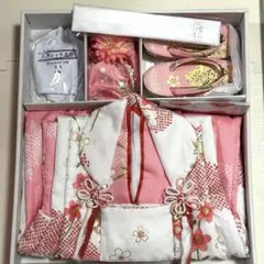 七五三 着物 3歳 女の子 753 フルセット 花柄 ピンク　被布　桃色桜鞠のサムネイル