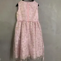 ピンク 刺繍付きドレス 150cm ピアノドレス　花柄ドレス