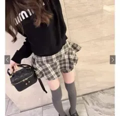 【新品タグ付き】GRL グレイル チェック柄 フリル ミニスカート キュロットのサムネイル