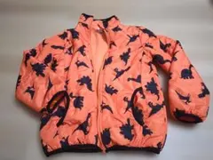 恐竜柄オレンジ中綿コート