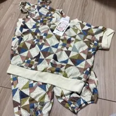 softcheese キルティング　パッチワーク　サロペット　Tシャツ