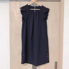 【新品未使用】zara フォーマルワンピース(ネイビー／紺)マタニティにも