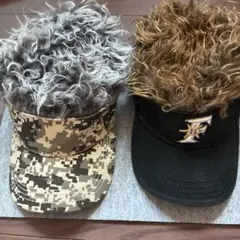 カール毛付きキャップ2点セット