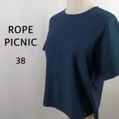 ROPE PICNIC　半袖　ブラウス　38　ネイビー　バックジップ
