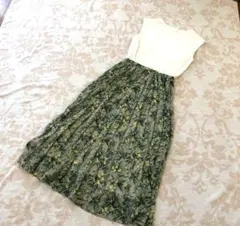 プロポーションボディドレッシング リンクルフラワープリントドッキングワンピース