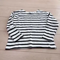 SUNDAYS 長袖カットソー 110 白黒ストライプ