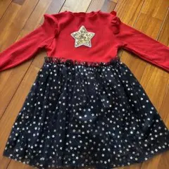 クリスマス⭐︎星柄チュールスカート ワンピース 赤