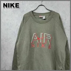 90s 古着 USA製 ナイキ NIKE 刺繍 スウェット カーキ XXL