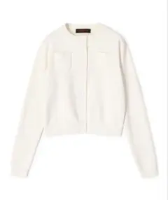 CABaN コットンカシミヤ クルーネックカーディガン XS ホワイト