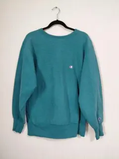 【Champion】 リバースウィーブ 90s USA製 刺繍タグ グリーン L
