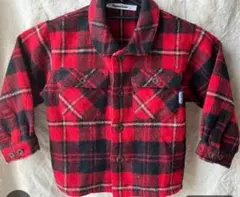 ファミリア　familiar 赤黒チェック 長袖シャツ
