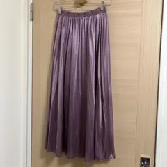 【新品】SUGAR SPOON ★ 薄紫色 サテン地プリーツロングスカート