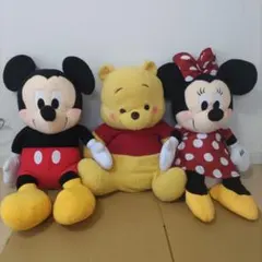 FukuFuku もこふわジャンボぬいぐるみ プーさん&ミッキー&ミッキー