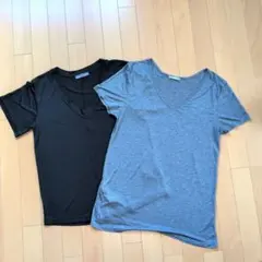 値下げ！ZARA Vネック 半袖Tシャツ 2枚セット