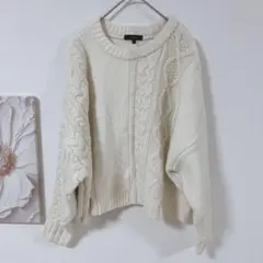 rienda ケーブル編　ニット　セーター アイボリー　シンプル　カジュアル　F