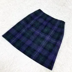 マッキントッシュフィロソフィー　ハリスツイード　ウールスカート チェック