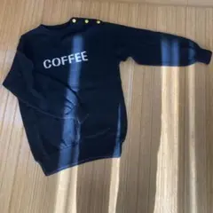 ウール100% COFFEE刺繍 セーター Fサイズ