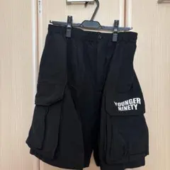 youngerninety コラボ　ブラックカーゴショートパンツ Lサイズ