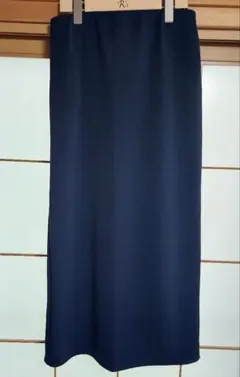 UNIQLO クレープジャージーナロースカート 紺ネイビー L