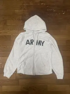 80s USA製】チャンピオン ARMY リバース風 フルジップパーカー L
