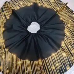 サーキュラースカート 黒と金のストライプ69センチ