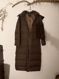 trend clips ロングダウンコート リアルフォックスファー美品 ブラウン