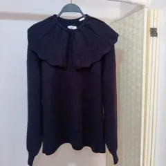 新品　ローリーズファーム　フリル付きブラックニットセーター