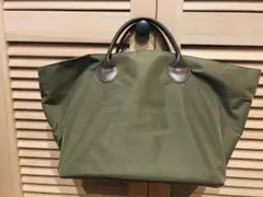 エルベシャプリエ　舟型バッグ　羊タグ　レザーハンドル　1407C 美品のサムネイル