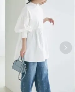 コカ coca バルーンスリーブギャザーブラウス