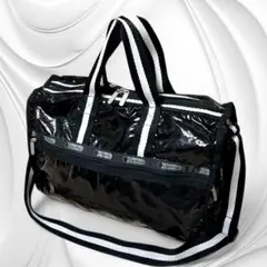 Lesportsac　ボストンバッグ　黒　ショルダーベルト付　男女兼用