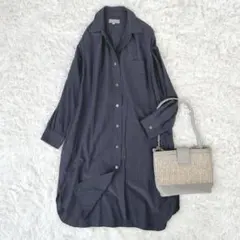 美品】 マーガレットハウエル MHL. シャツワンピース リネン混 - メルカリ