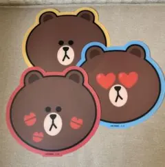 くまのキャラクター マウスパッド 3枚セット