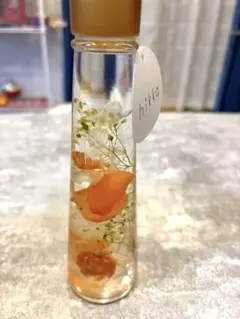 hikka ハーバリウム スリムボトル プリザーブドフラワー オレンジ
