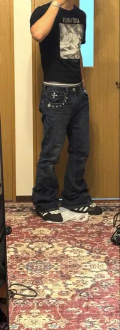 Y2K Archive flare jeans swagスタッズフレアデニム