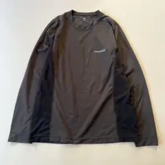 mont-bell クールロングスリーブT グレー ブラック M ロゴ 長袖