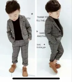 子供用 チェック柄 フォーマルスーツ 110cm
