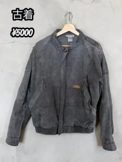 グレー スエード風 ジップアップジャケット