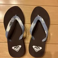 ROXY ビーチサンダル 茶色ロゴ入り
