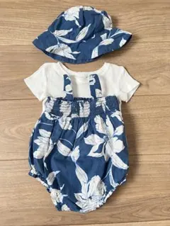 baby GAP 花柄ロンパース・帽子　Tシャツ3点セット