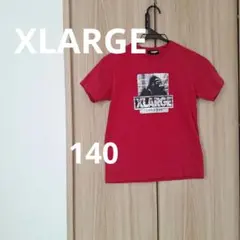 XLARGE 赤 Tシャツ ゴリラ プリント 140
