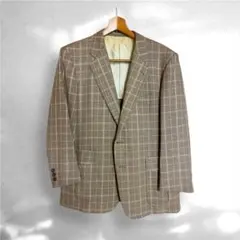 【エフワン】フルオーダー チェック柄 テーラードジャケットL