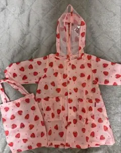 ベビーレインコート いちご柄　キッズフォーレ