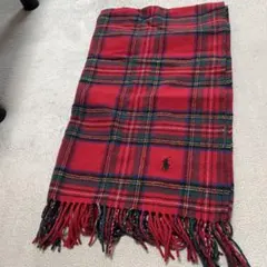 Ralph Lauren 赤系チェック柄 マフラー