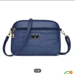 【新品】【定価3800円】クロコダイル風ショルダーバッグ ネイビー