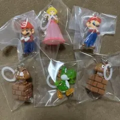 めじるし　スーパーマリオ マリオ ヨッシー　クリボー　ピーチ姫　4種6個