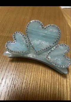 ハート型水色ヘアクリップ