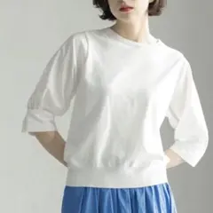 OPAQUE.CLIP フハクスリーブドッキングニットホワイト 白 Mサイズ