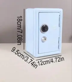 金属製貯金箱　水色