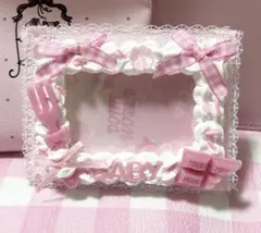 ホイップデコ 硬質ケースデコ トレカケース 横向き レースデコ 量産型 ピンク